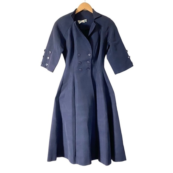 Vintage McKettrick Dress Hourglass Double Breasted 50s Day To Evening XS Small - Picture 1 of 10
